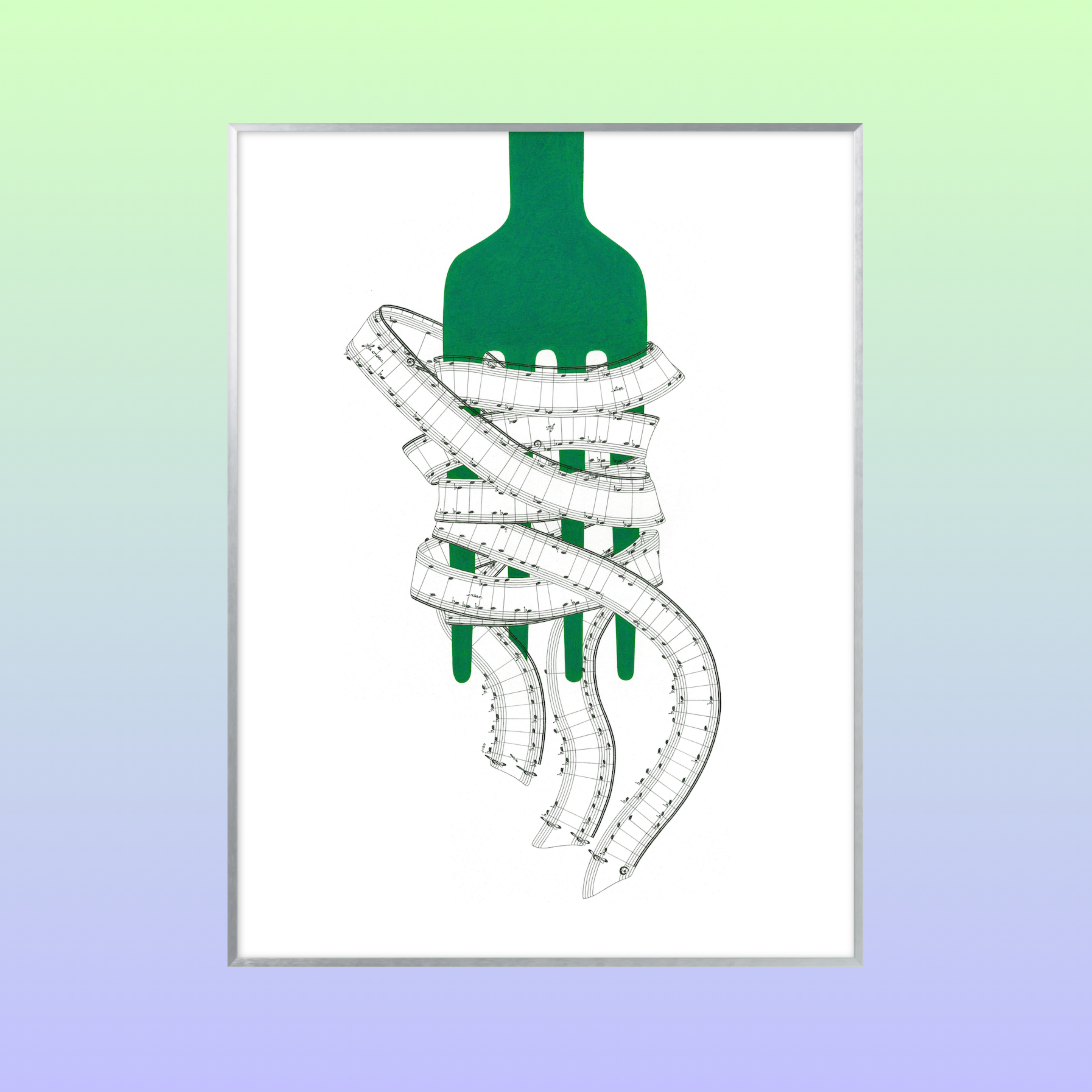 FORK IN GREEN - Fine Art Print