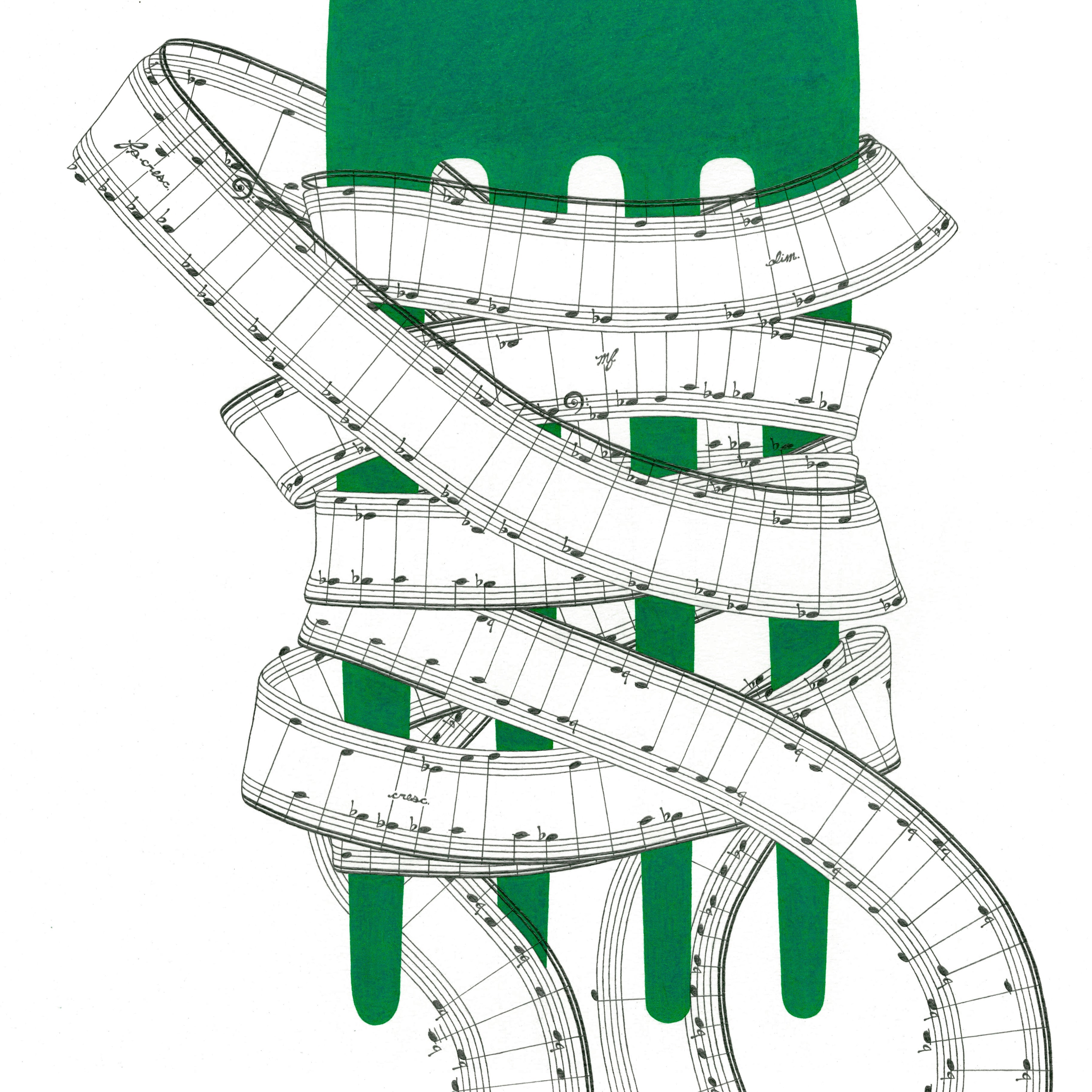 FORK IN GREEN - Fine Art Print